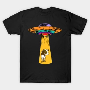 UFO Abducting a Cow T-Shirt